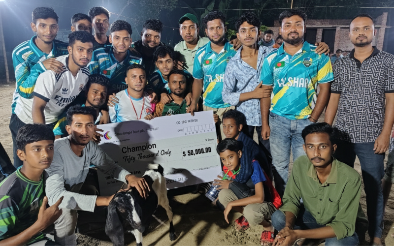 সাদীপুরে নাইট শর্ট উইকেট ক্রিকেট টুর্নামেন্ট উদ্বোধন -চ্যাম্পিয়ন তালশারী মিতালী বয়েজ ক্লাব